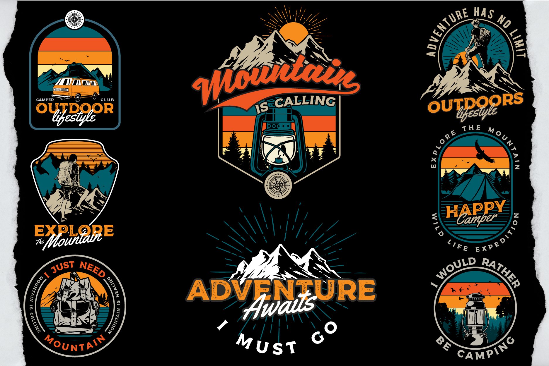 Adventure outdoor designs bundles, preview image.