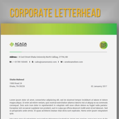 Corporate Letterhead cover image.