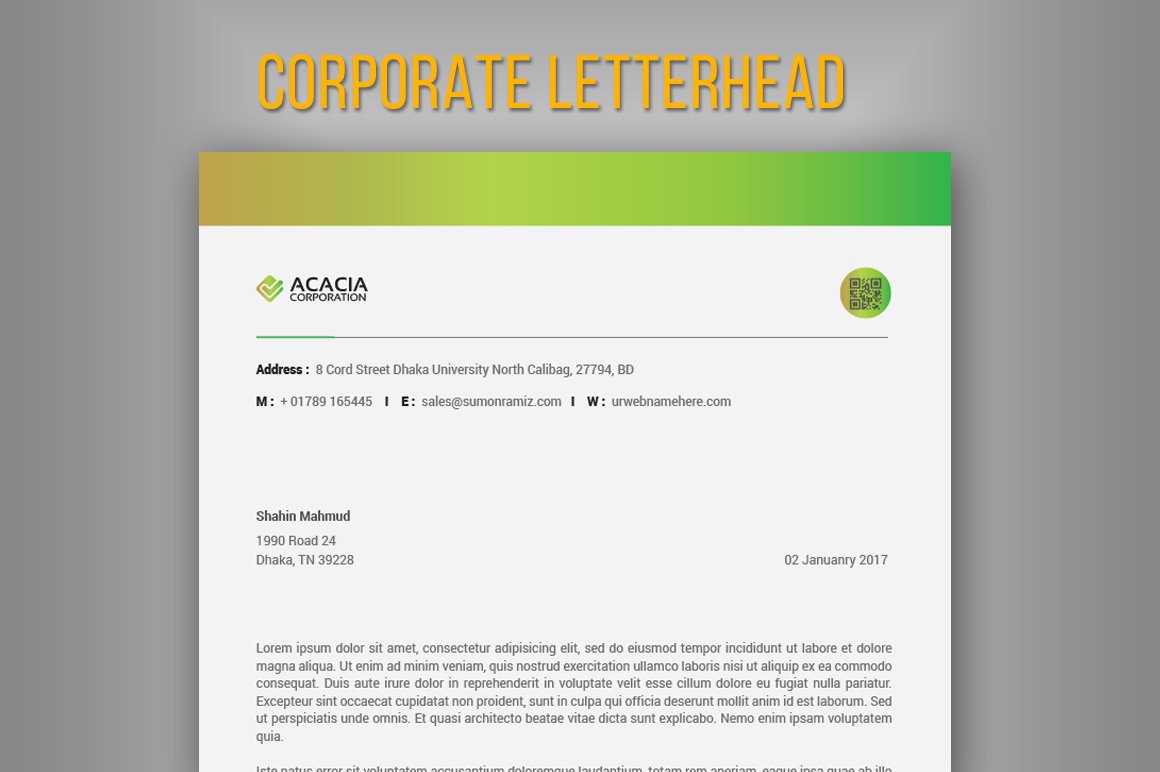 Corporate Letterhead cover image.