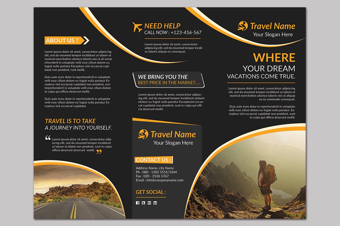 Travel Trifold Brochure cover image.