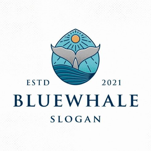 Blue Whale Colorful Logo Template cover image.