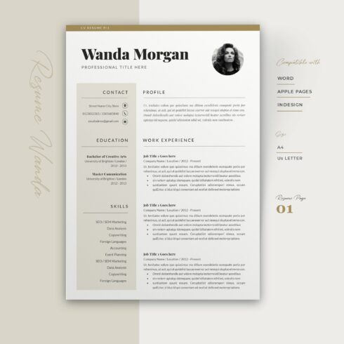 Resume Template / Cover Letter cover image.