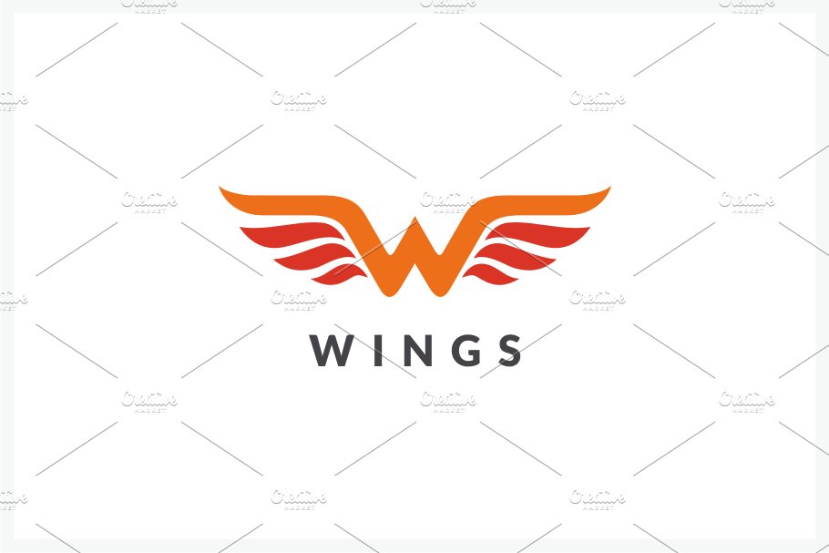 Wings - Letter W Logo preview image.