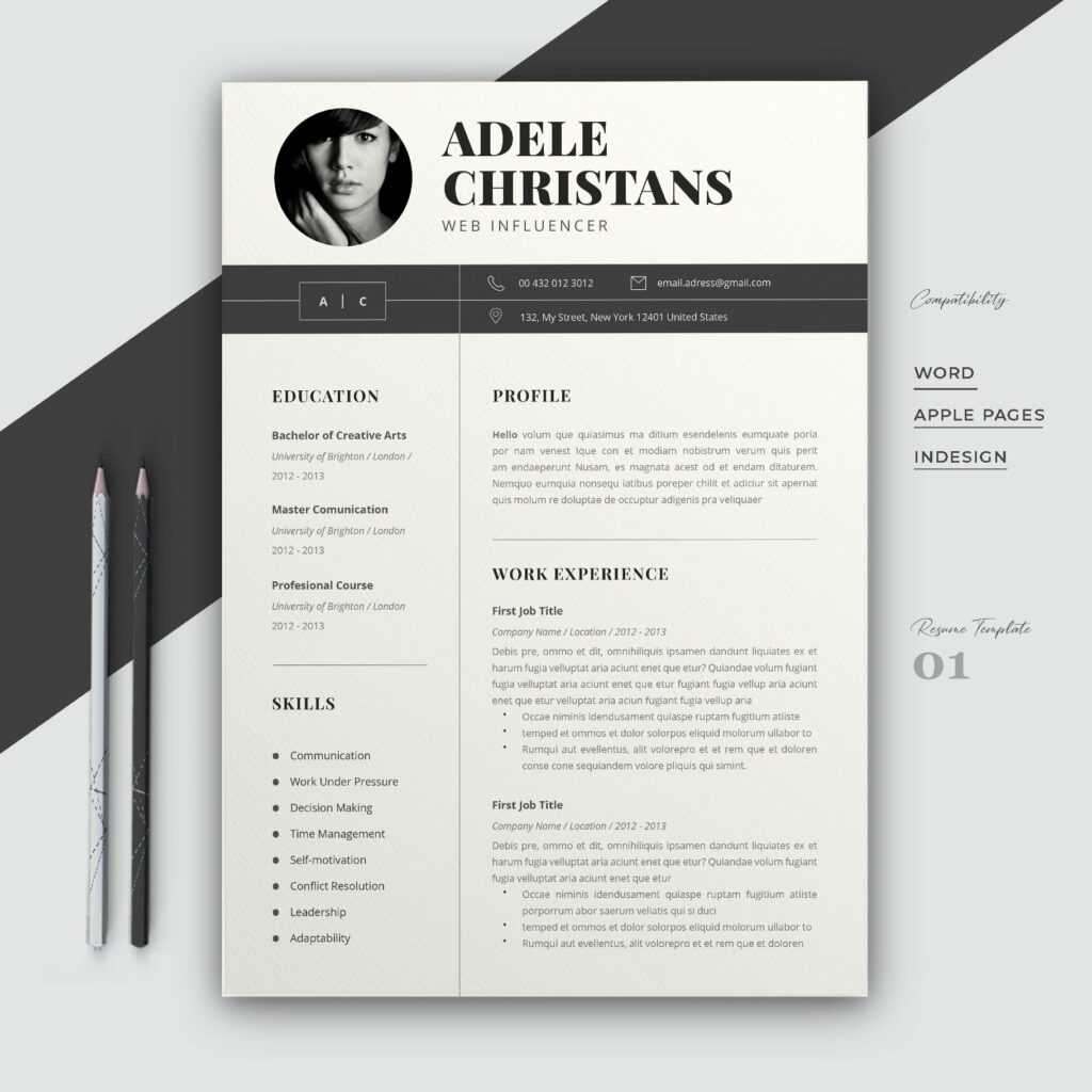 Resume Template Word – MasterBundles