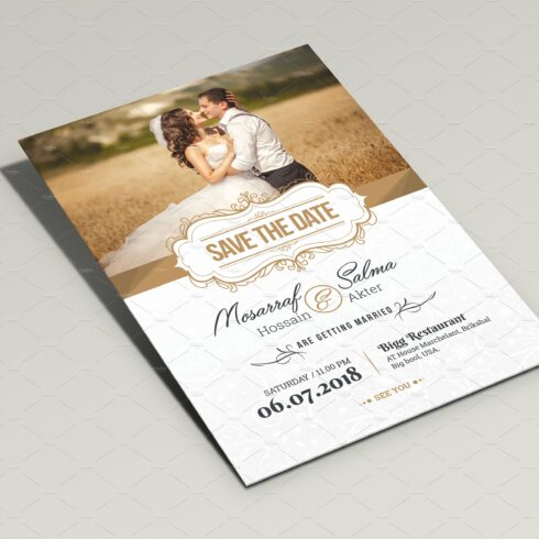 Minimalist Wedding Invitation Canva cover image.