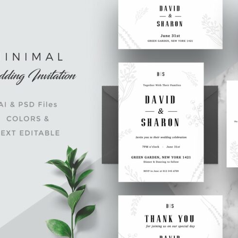 Minimal Wedding Invitation Suite cover image.