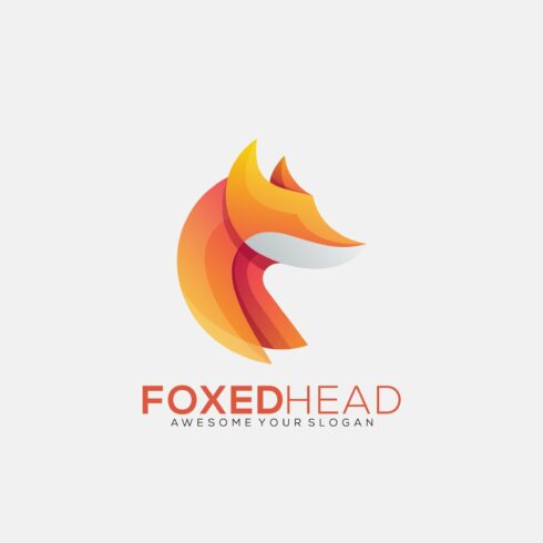 head fox design gradient logo color cover image.