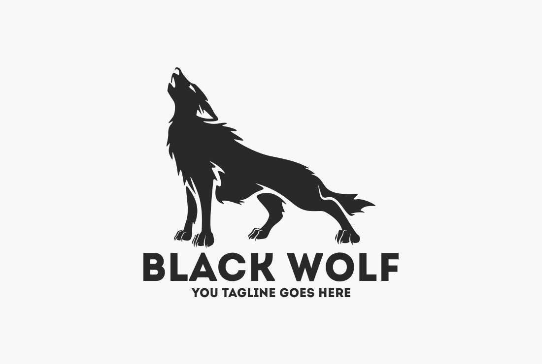 Premium Vector | Black wolf logo, inspired by wolf shadow
