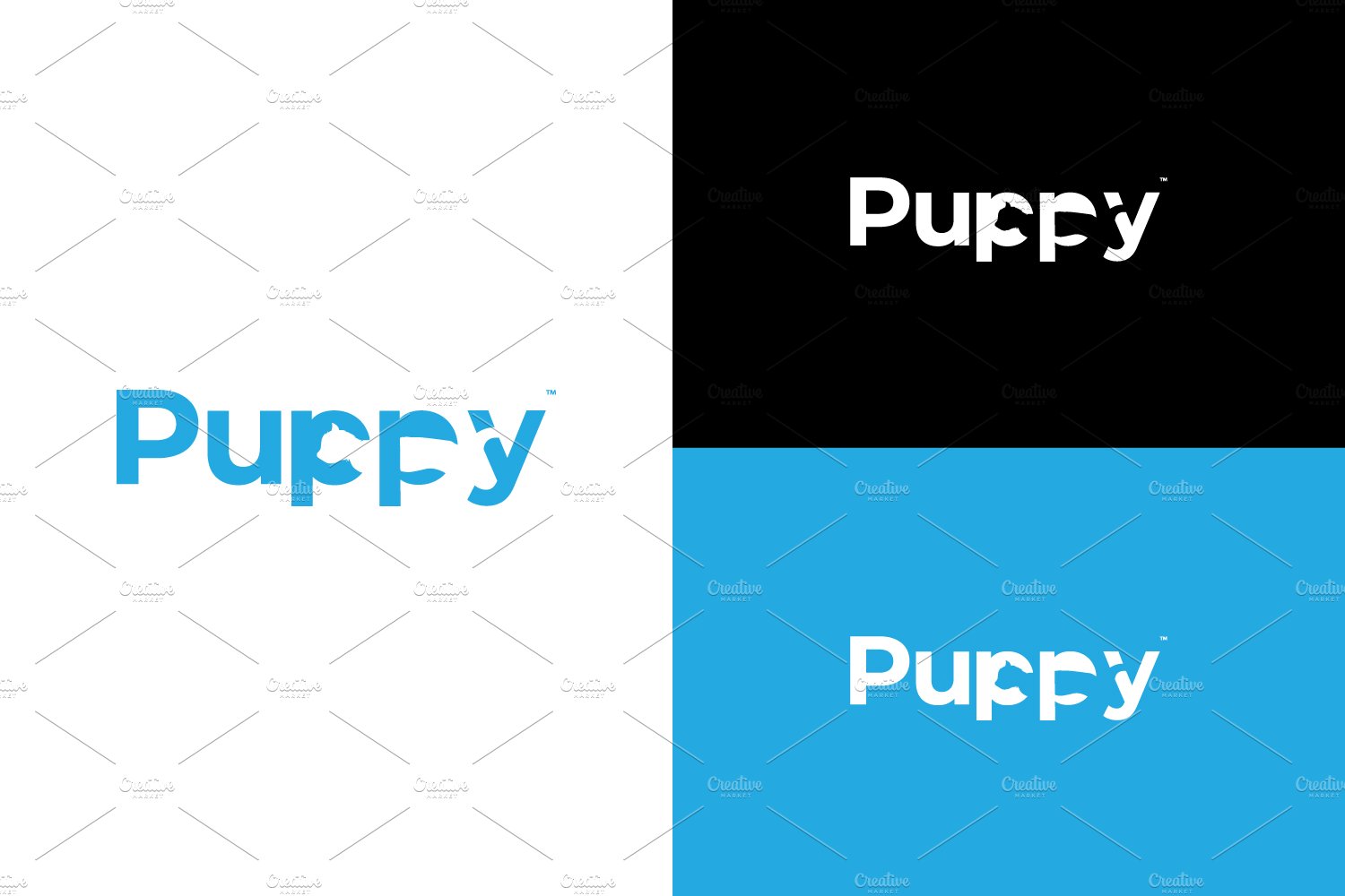 Puppy Cat Negative Logotype cover image.