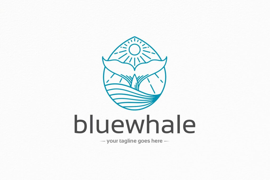 Blue Whale Tail Logo Template – MasterBundles