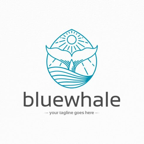 Blue Whale Tail Logo Template cover image.
