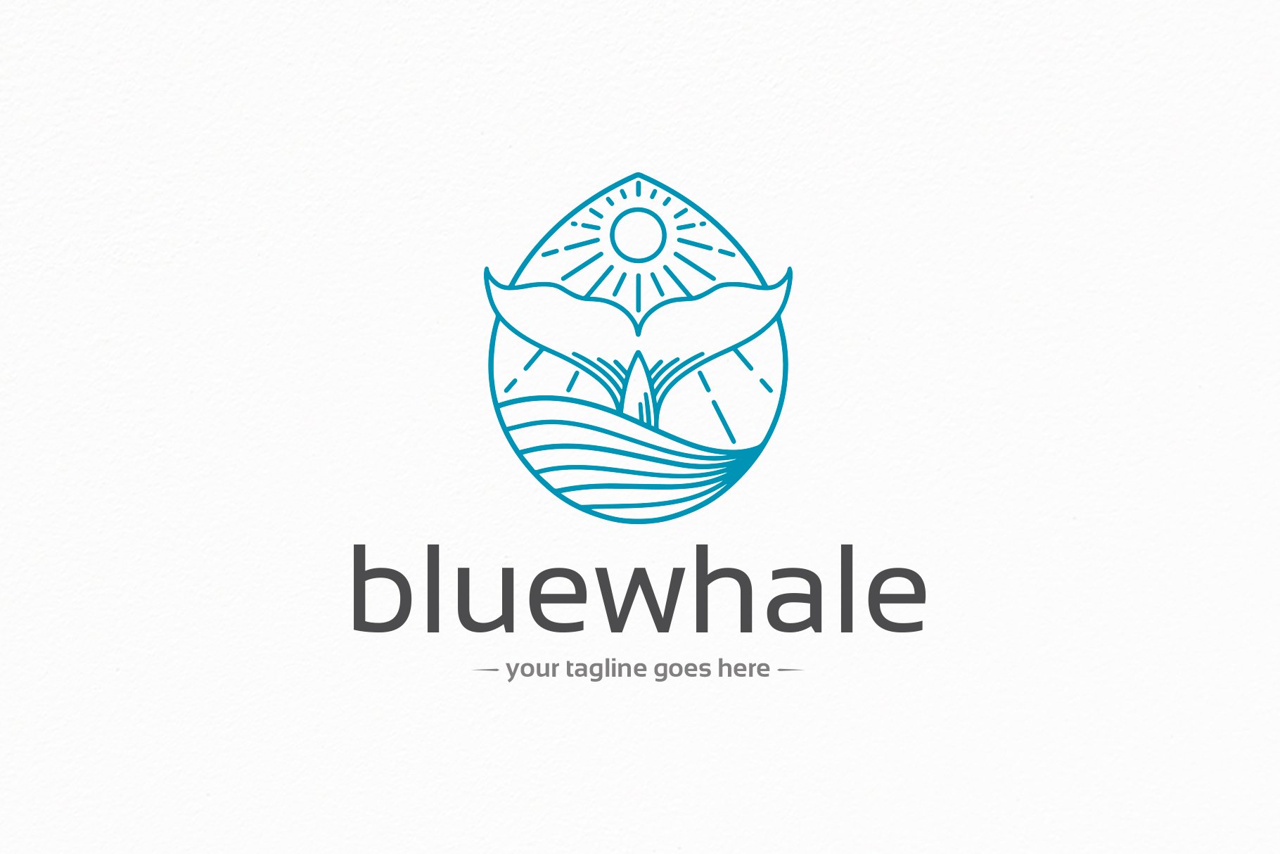 Blue Whale Tail Logo Template cover image.