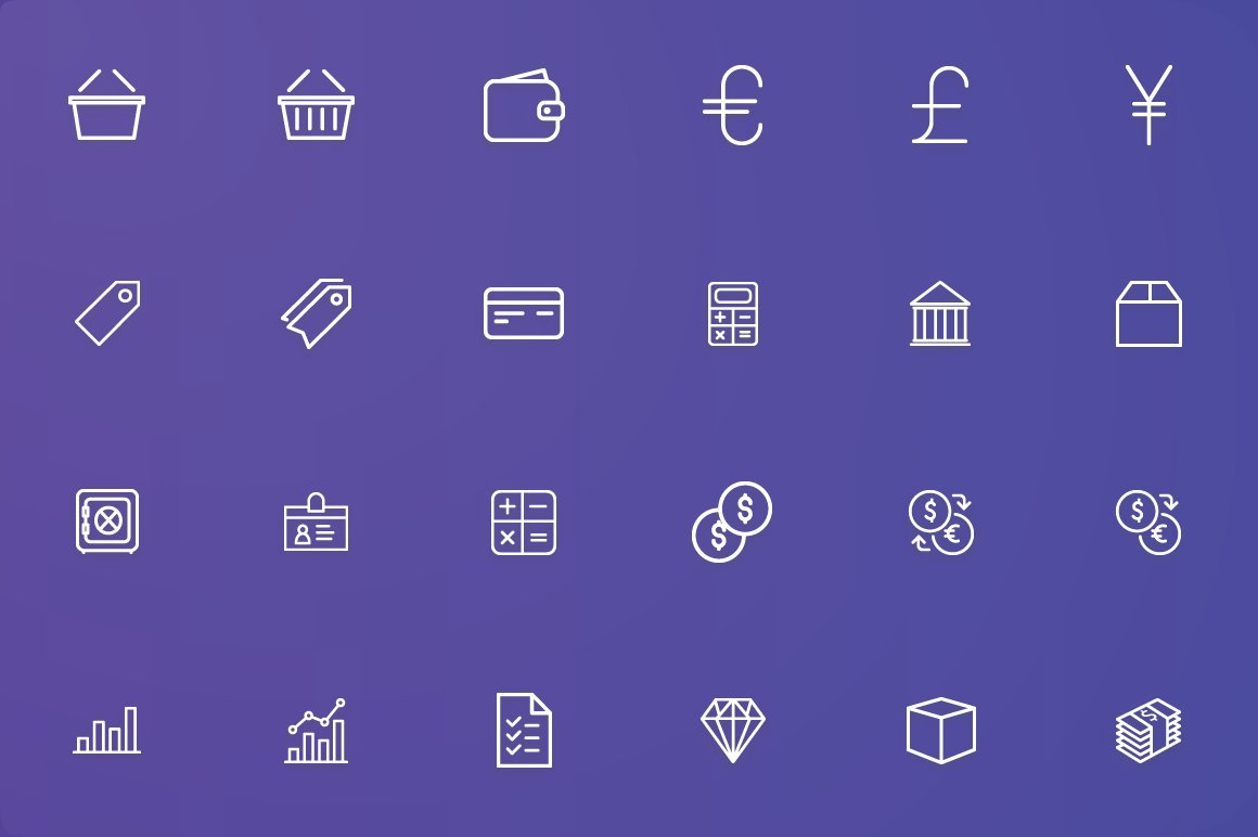 Shopping - Finance & Commerce Icons preview image.