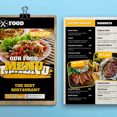 restaurant food  menu template cover image.