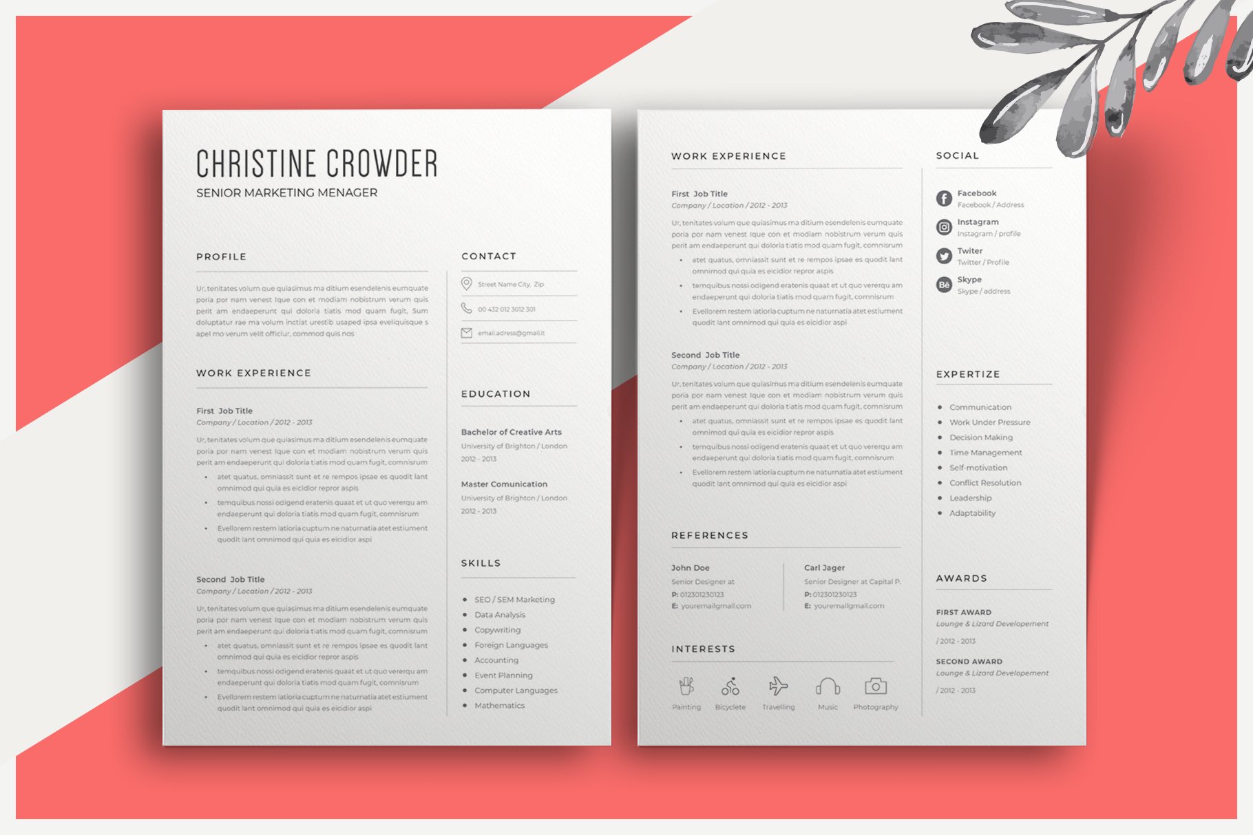 Minimalist Resume preview image.