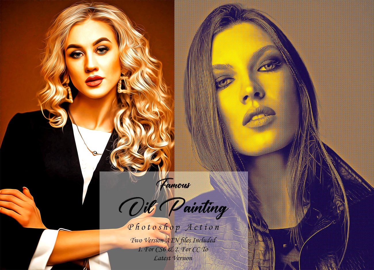 Famous Oil Painting Photoshop Action cover image.