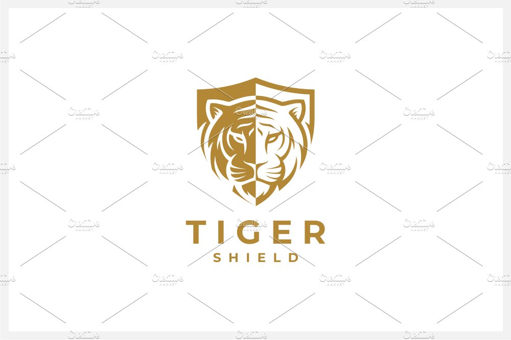 Tiger Shield Logo Template preview image.