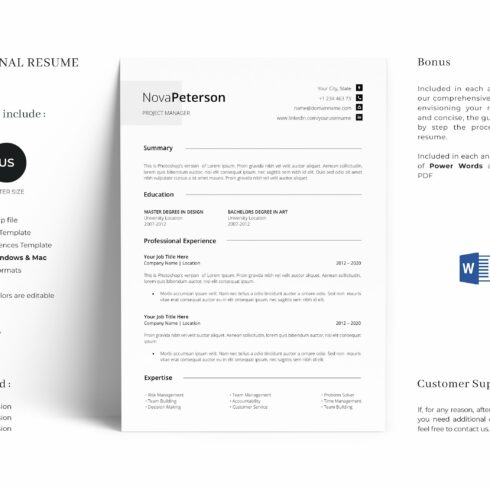 Minimal Resume Design Template cover image.