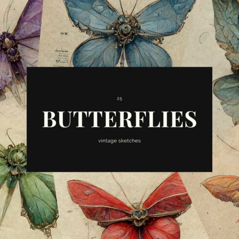 Butterflies & Moths Vintage Sketches cover image.