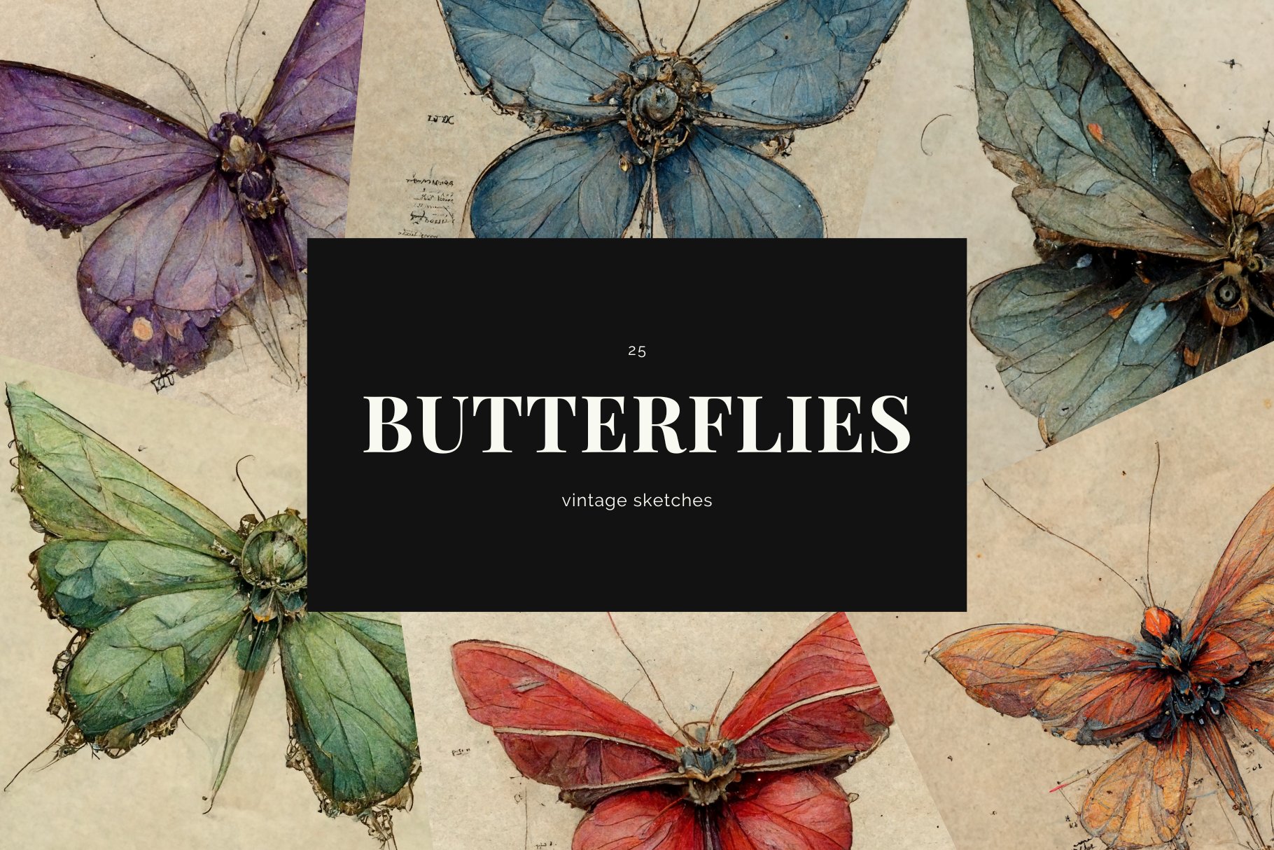 Butterflies & Moths Vintage Sketches cover image.