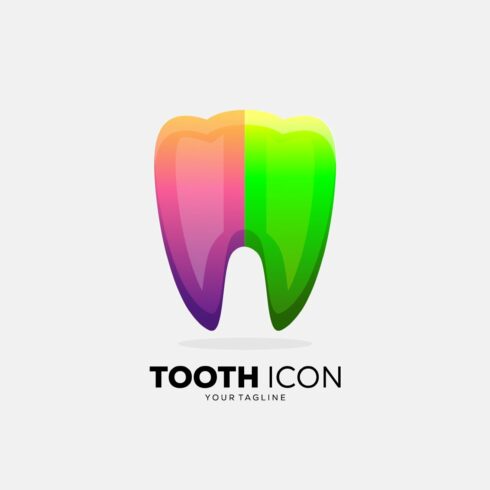 tooth icon template logo gradient cover image.