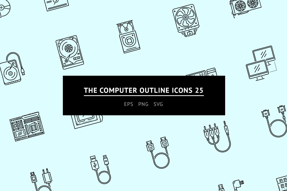 The Computer Outline Icons 25 cover image.