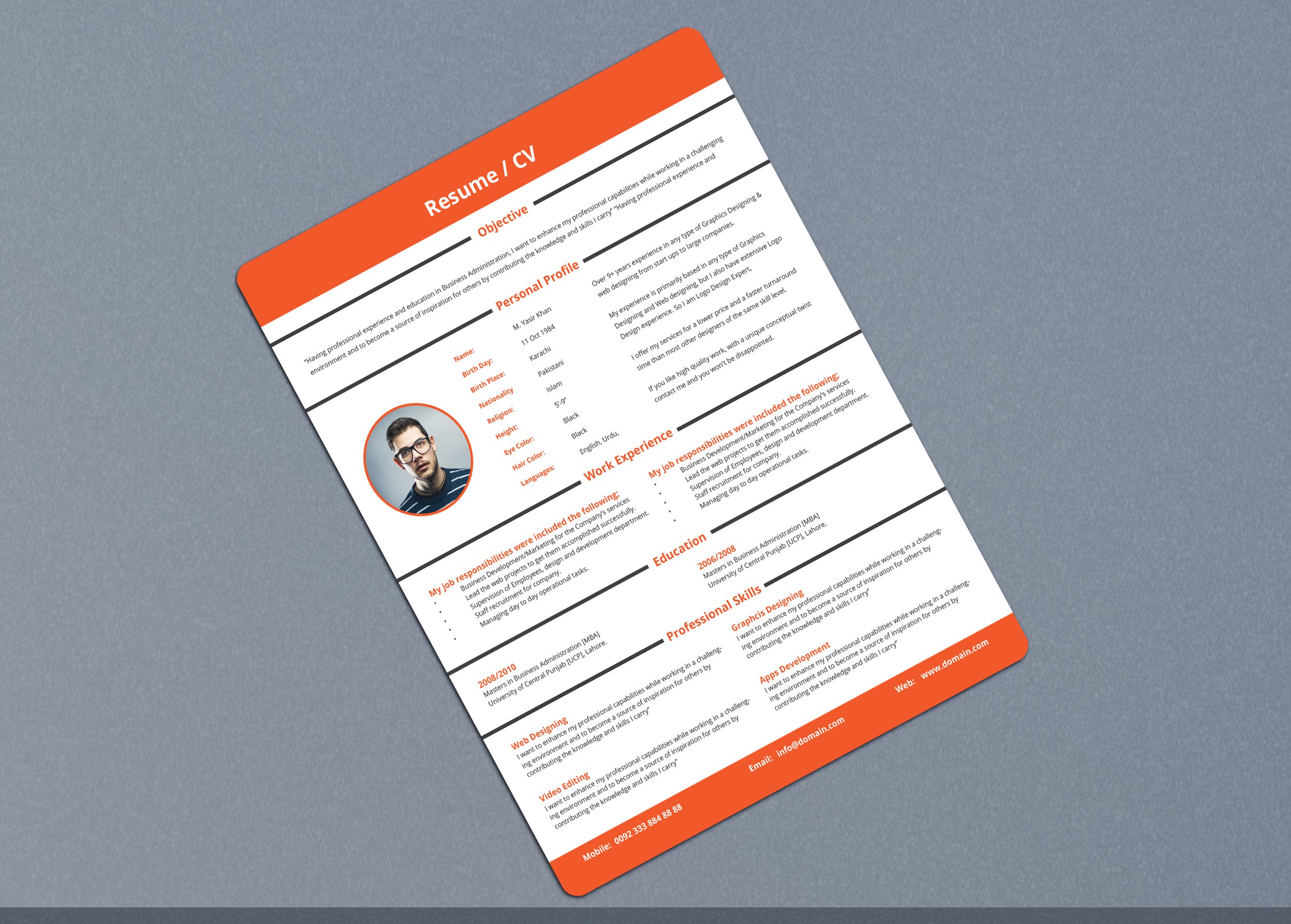 Creative Resume preview image.