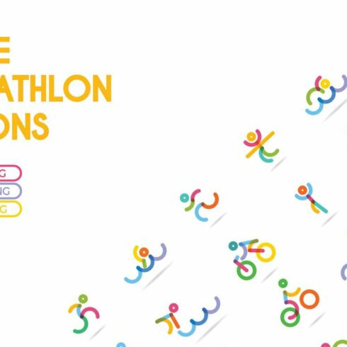 Triathlon Icons-swim, run, cycle cover image.