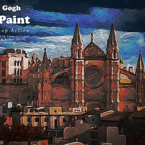 Van Gogh Oil Paint Photoshop Action cover image.