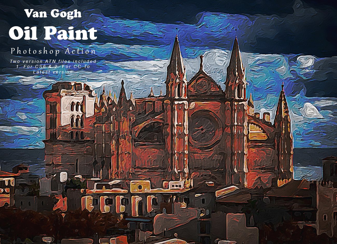 Van Gogh Oil Paint Photoshop Action cover image.