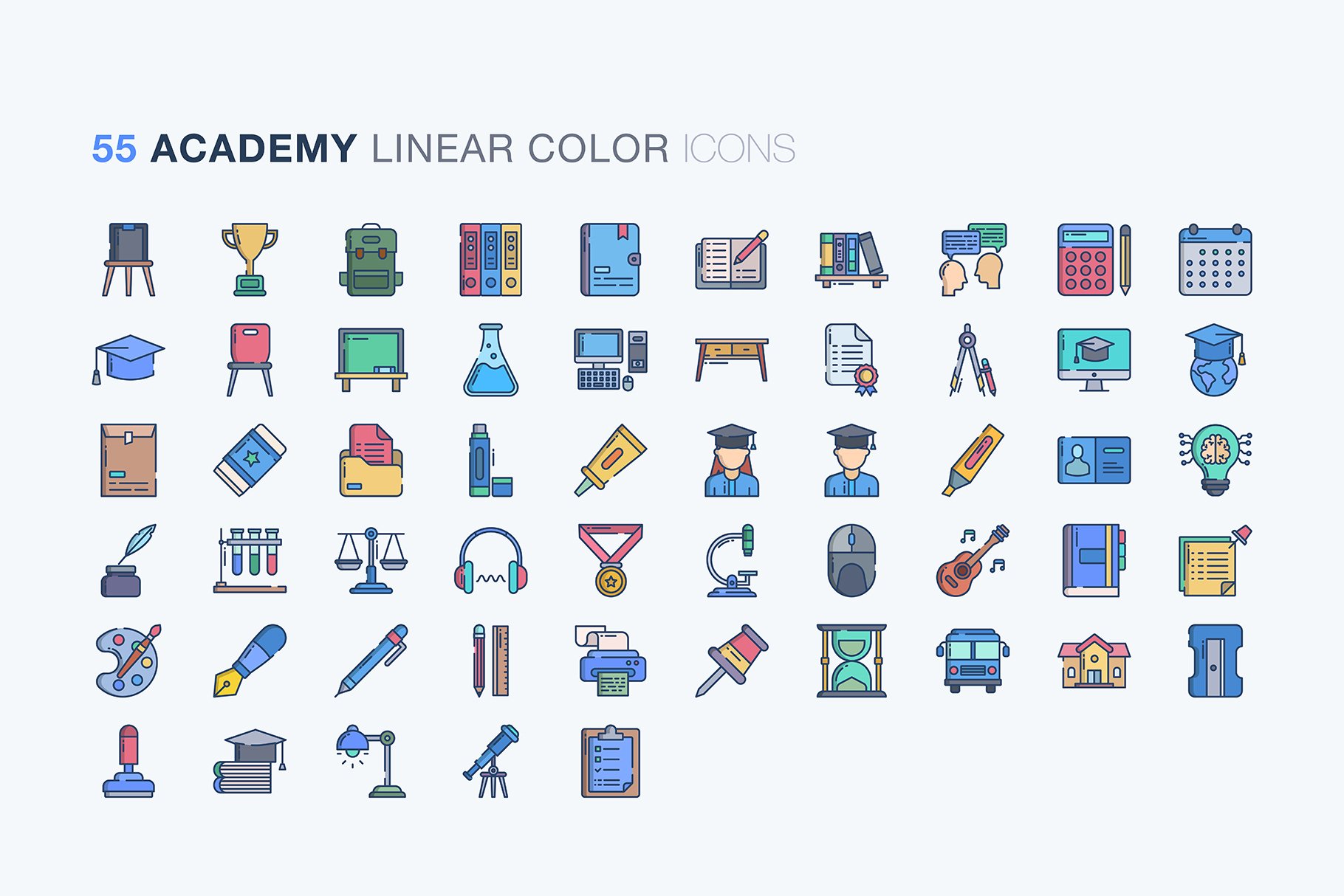 Academy and education icon set preview image.