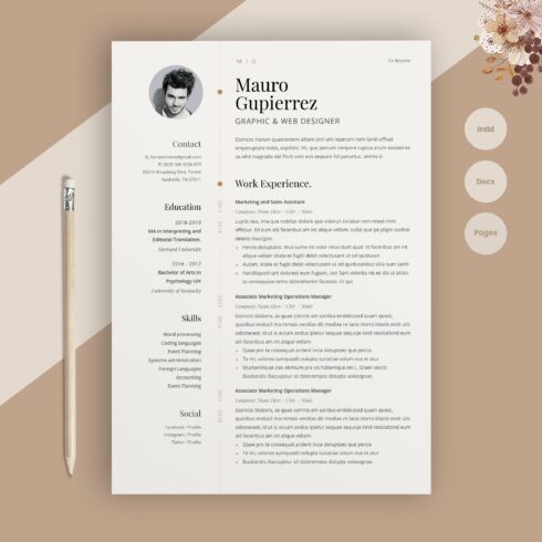 Resume / Cv Template cover image.