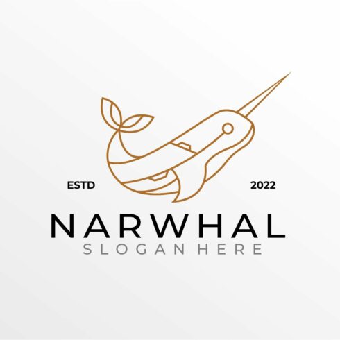 Lineart Geometric Narwhal Logo cover image.