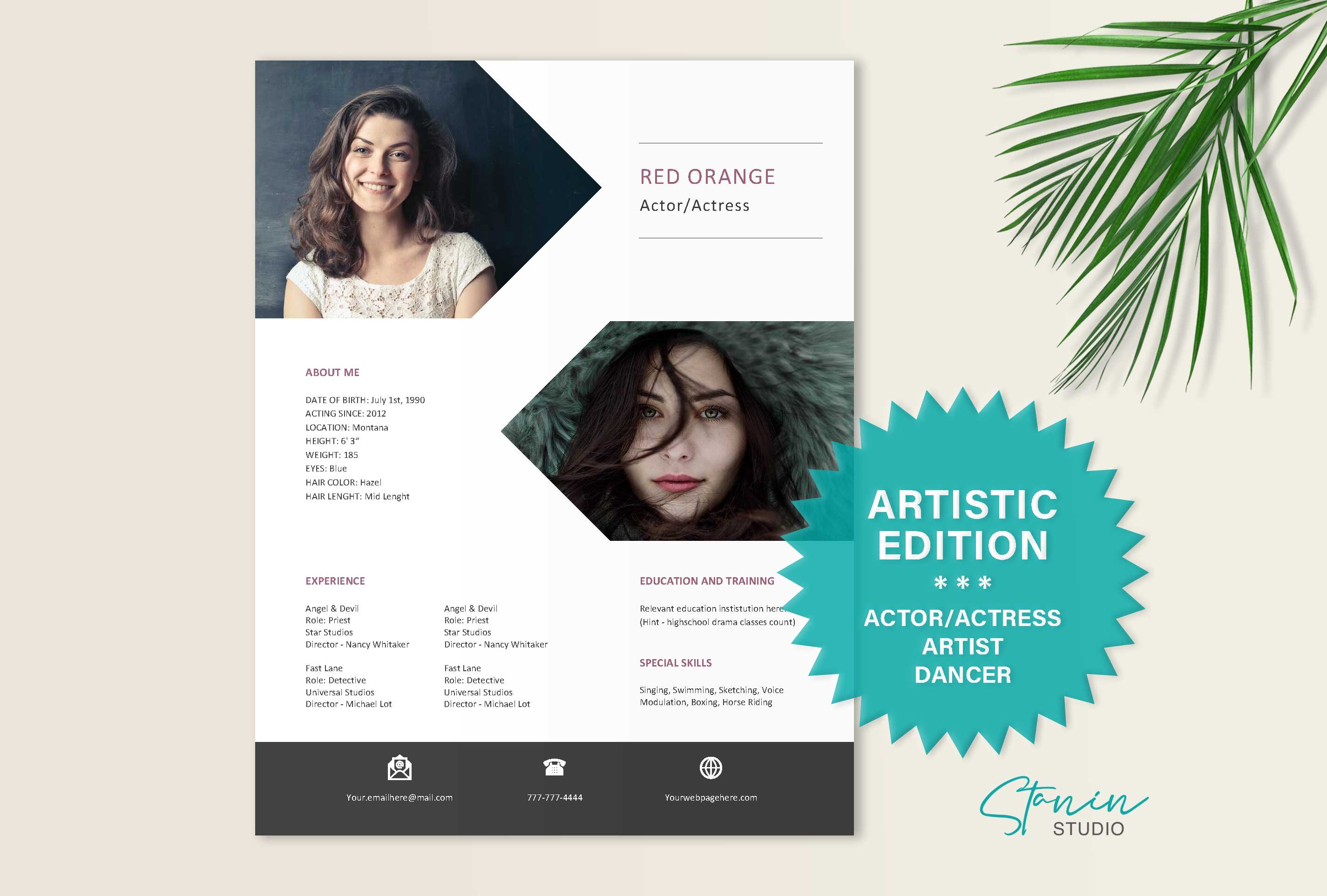Actor | Actress Resume Template cover image.