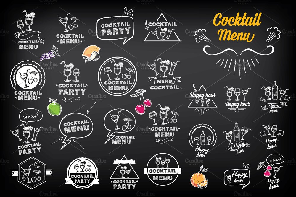 Cocktail menu doodles cover image.