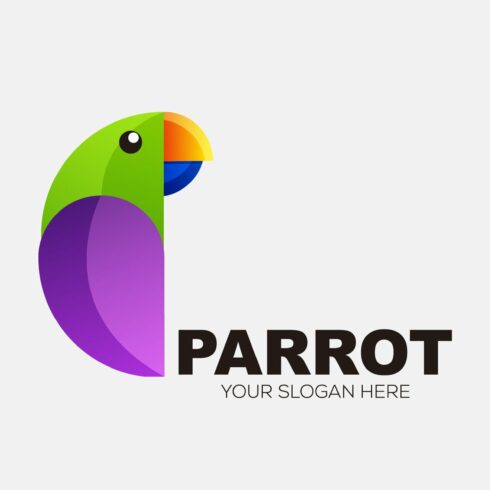gradient parrot logo vector template cover image.