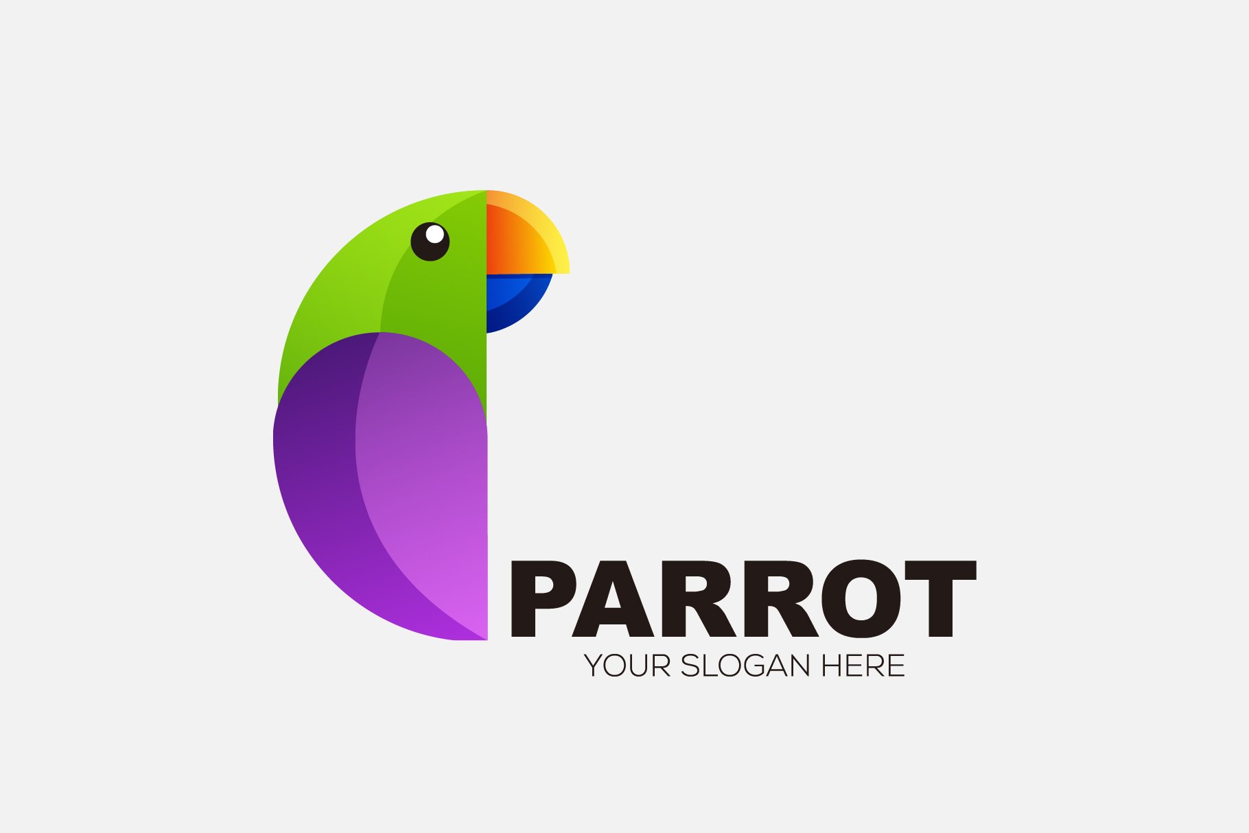 gradient parrot logo vector template cover image.