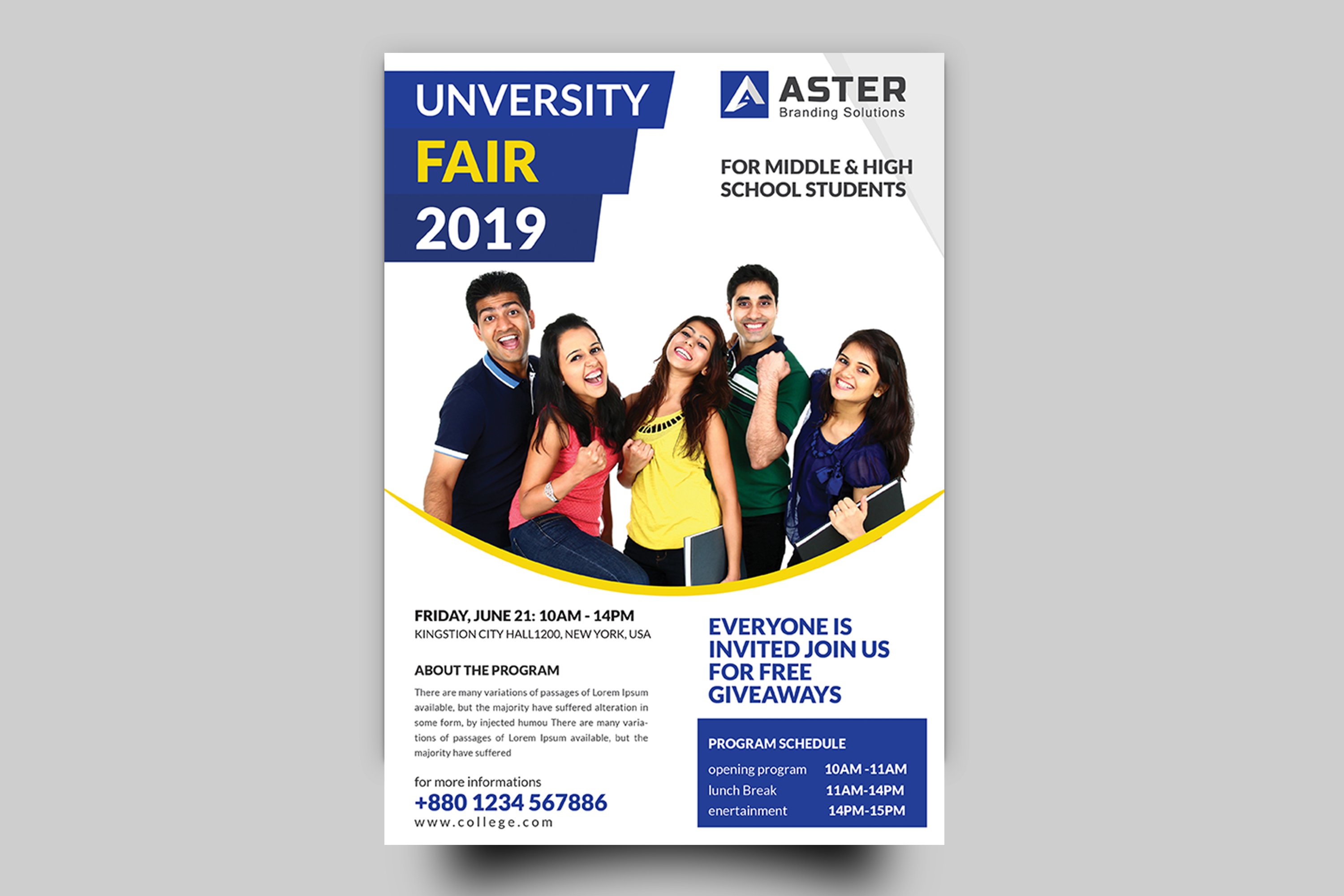 University Fair flyer cover image.
