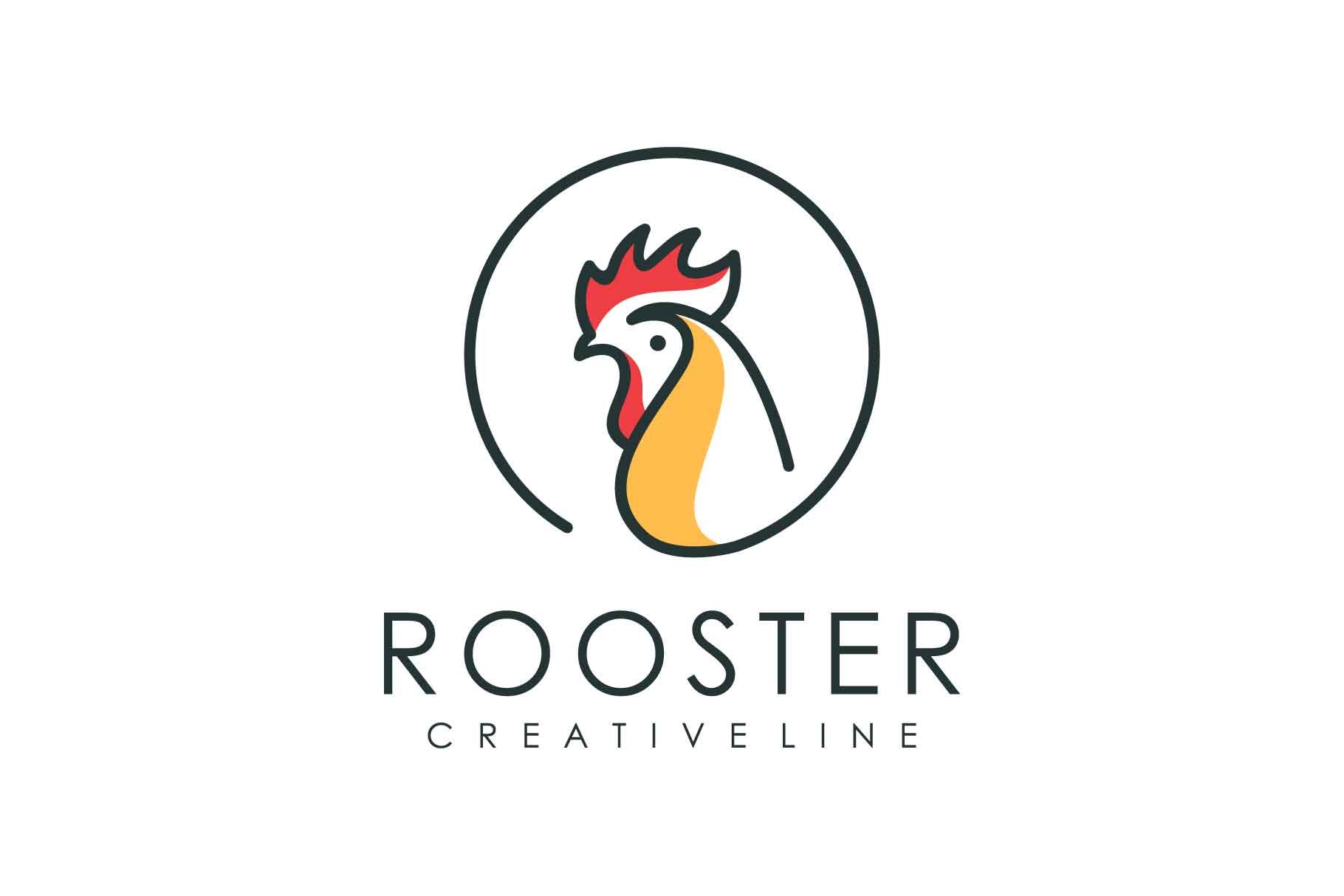 Rooster head logo line style cover image.