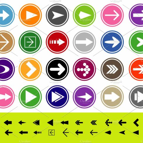 Arrow sign icon set cover image.