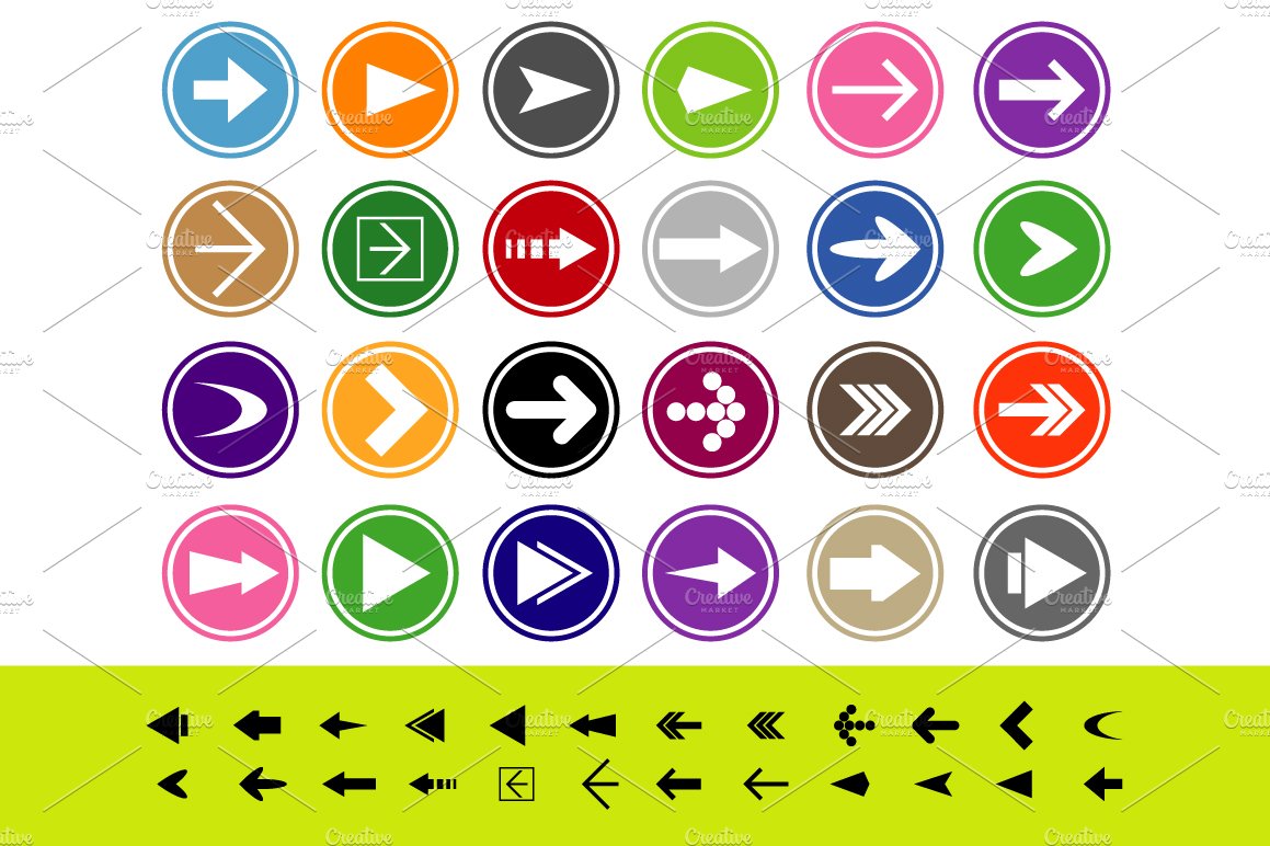 Arrow sign icon set cover image.