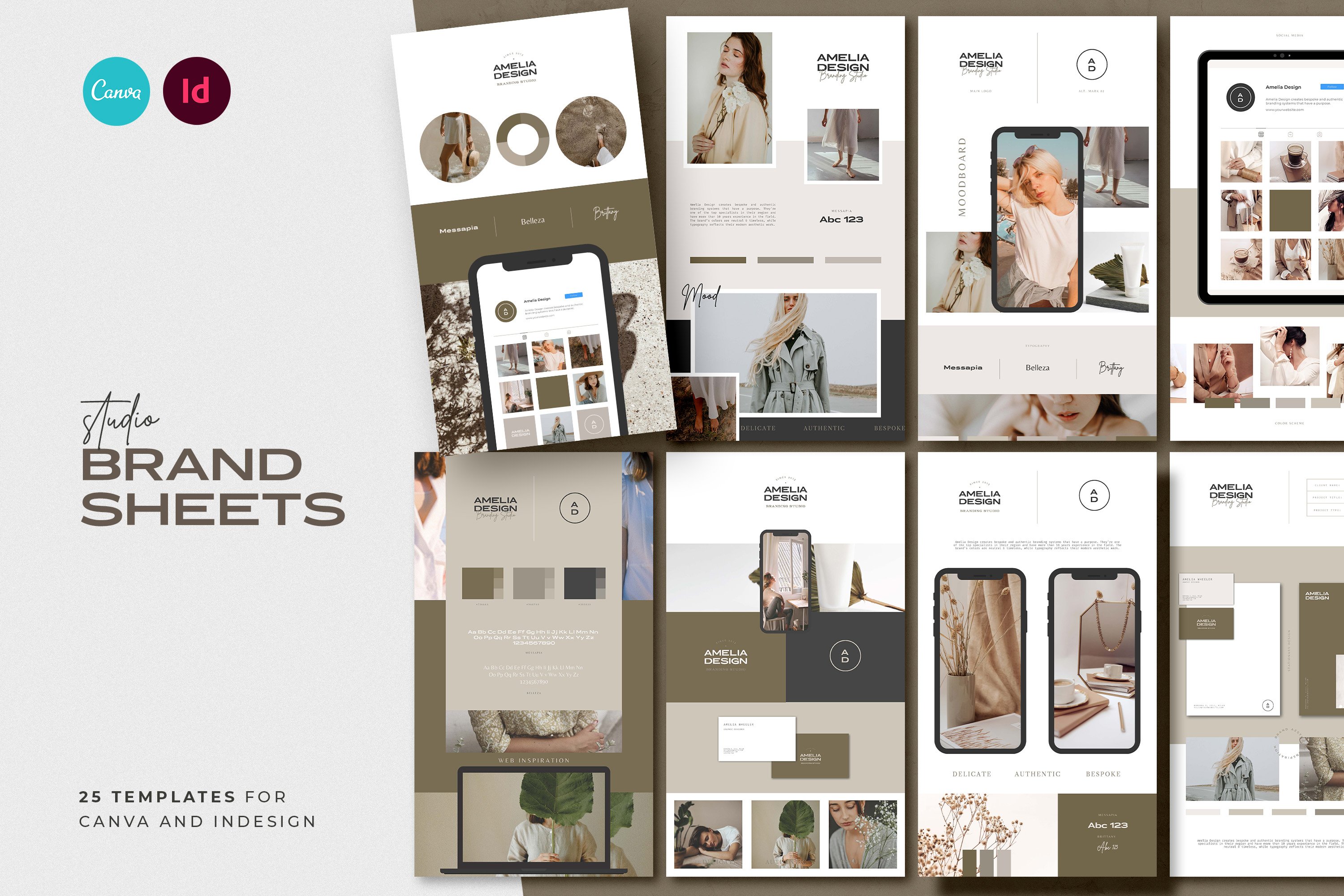Studio Brand Sheets for CANVA cover image.
