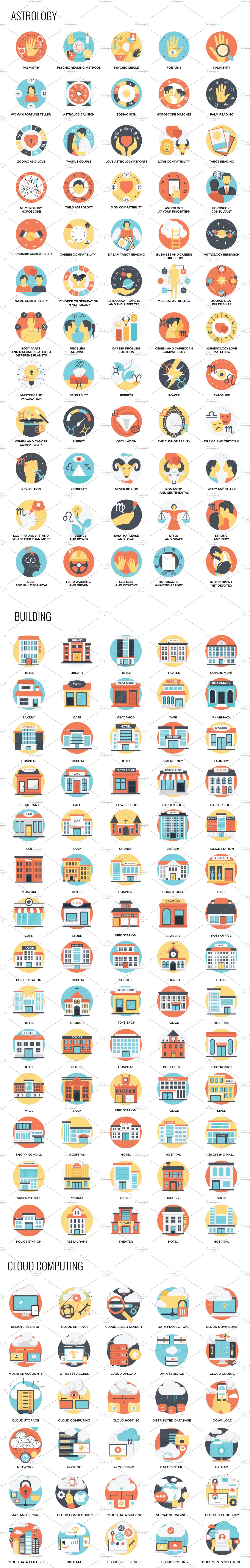 2480 Flat Vector Icons preview image.