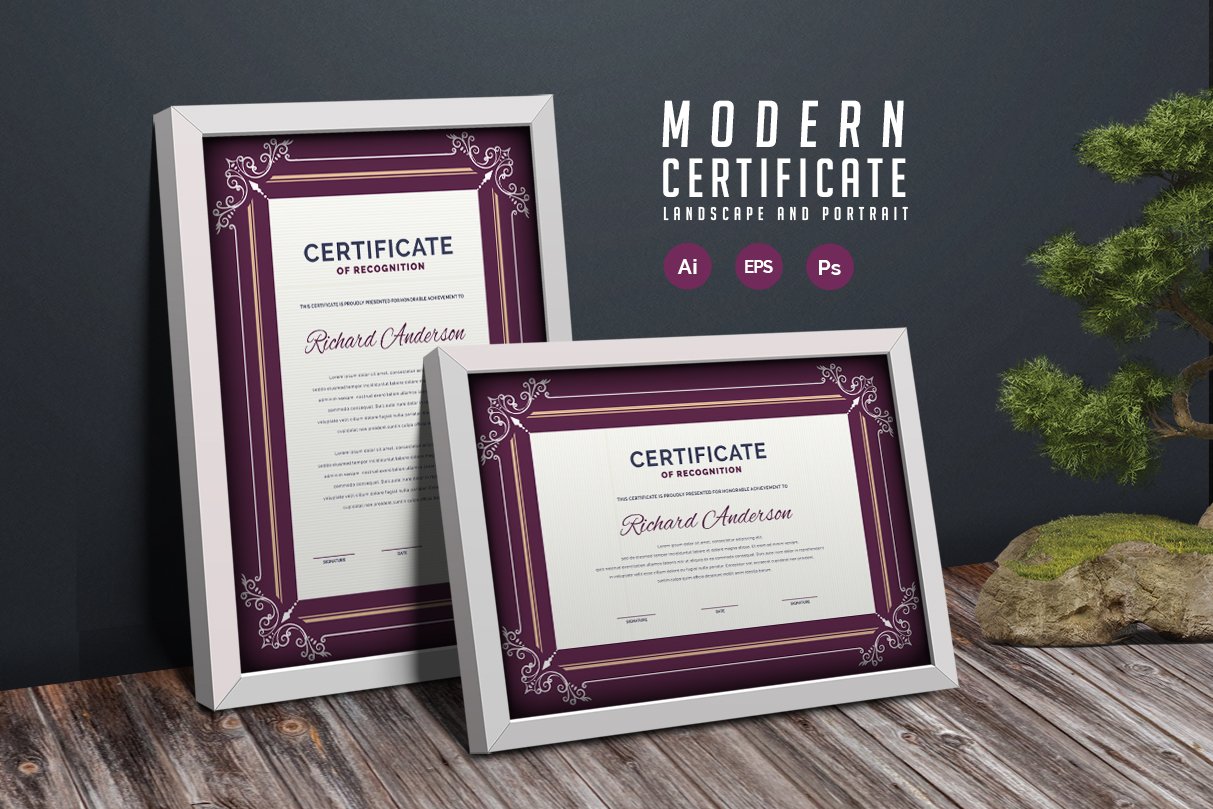 497. Modern Certificate Template preview image.