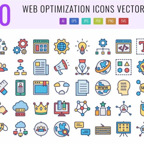 Web Optimization Vector Icons Pack cover image.