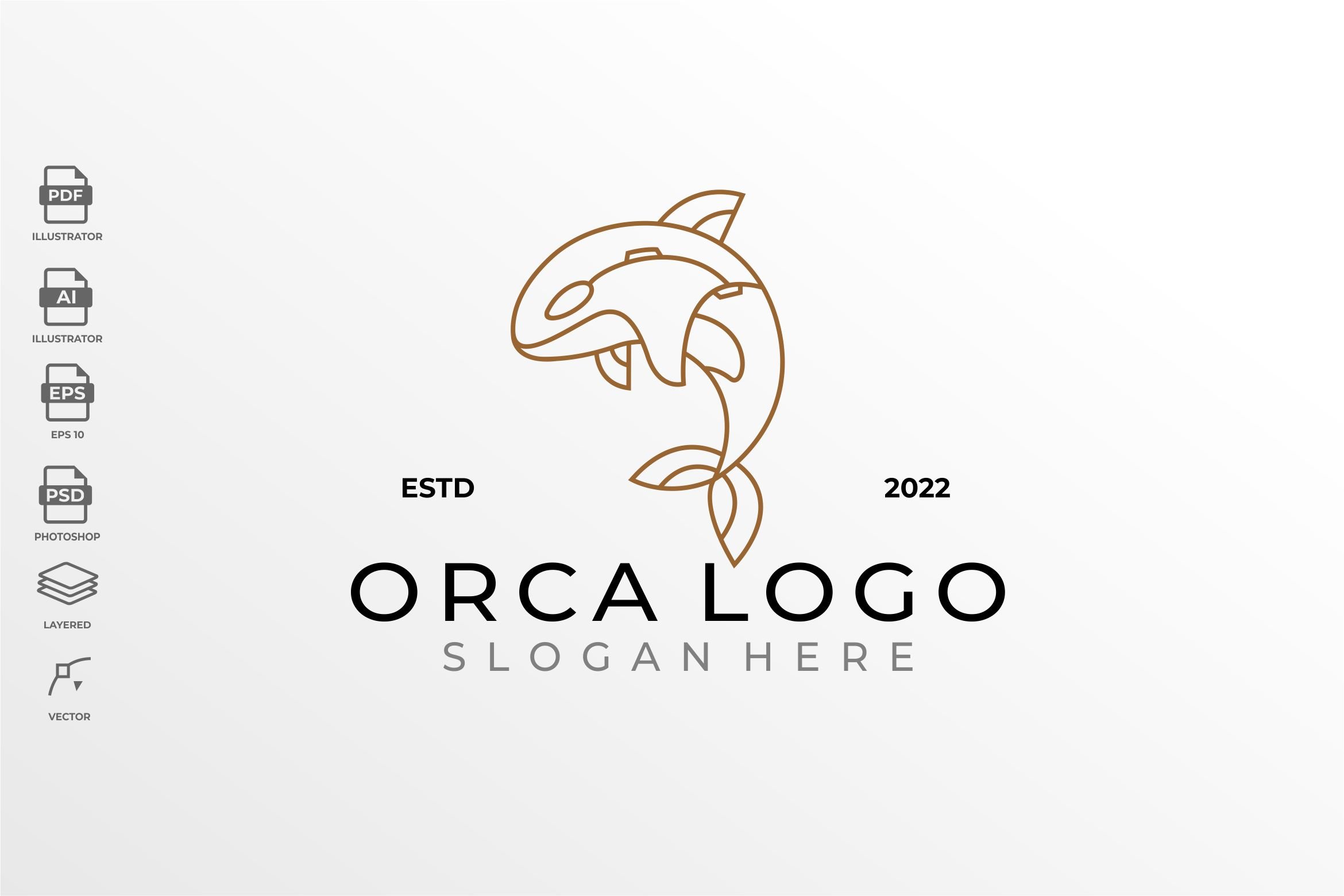 Lineart Geometric Orca Logo cover image.