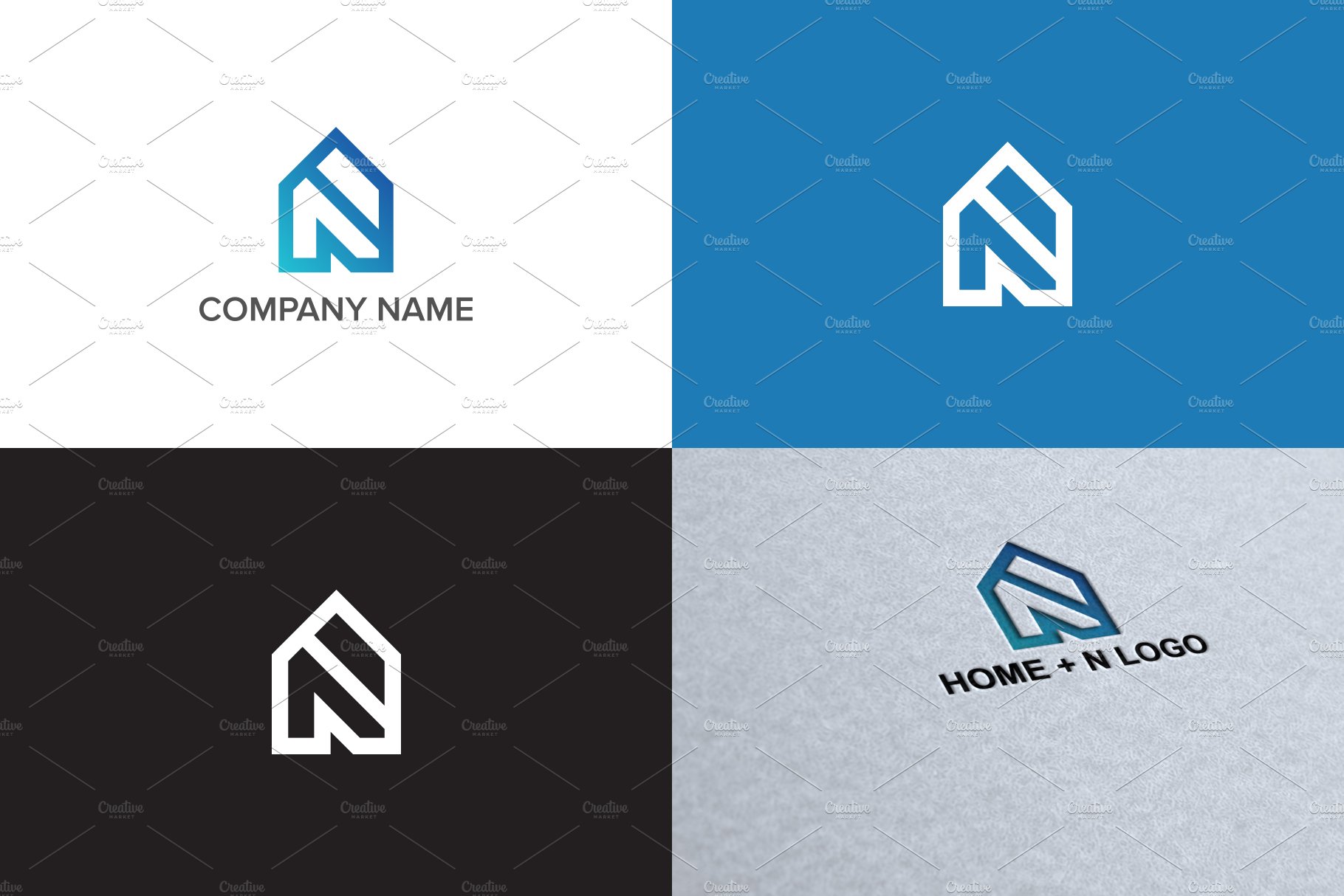 Home logo design preview image.