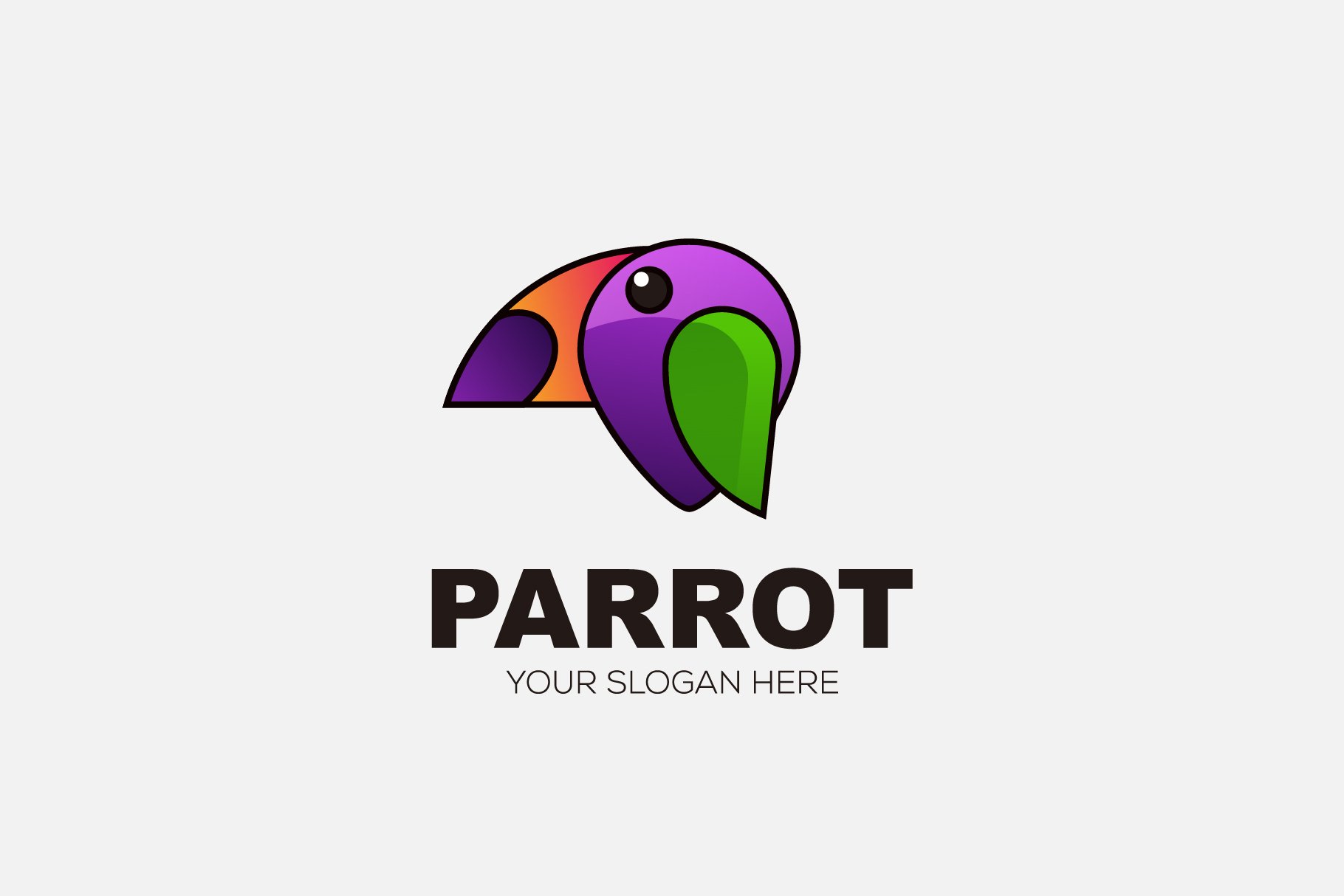 parrot logo design gradient colorful cover image.