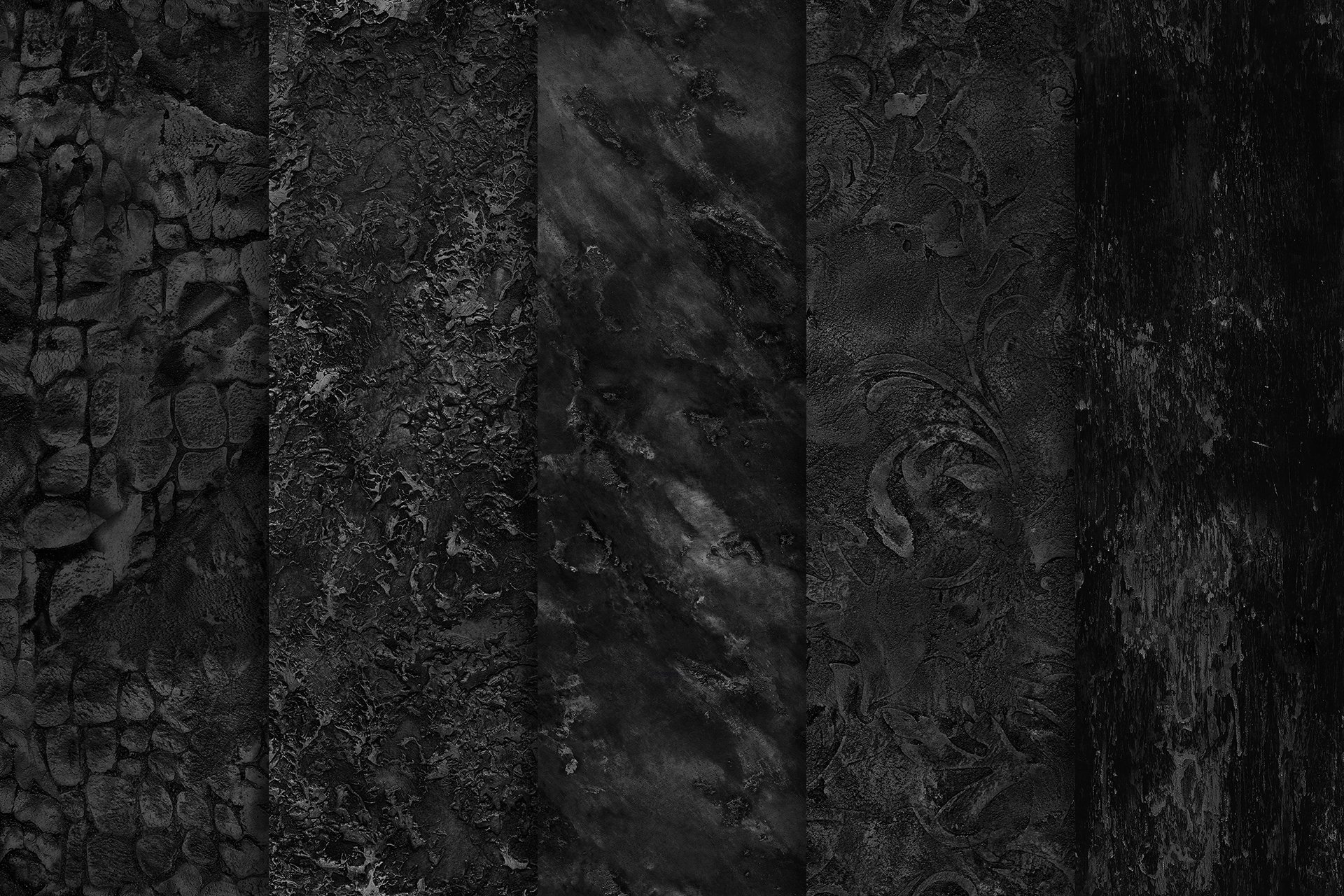 40 Seamless Black Textures preview image.