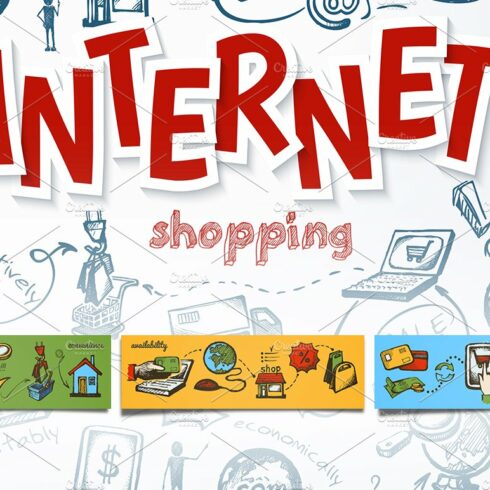 Internet shopping sketch set cover image.